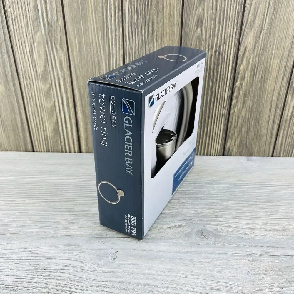 Glacier Bay Builders Towel Ring Brushed Nickel New
